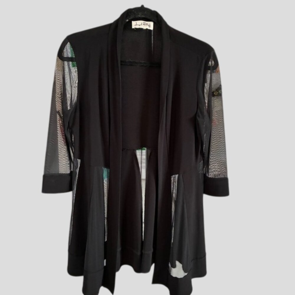 Joseph Ribkoff Black Mesh Cover Up - Picture 6 of 15